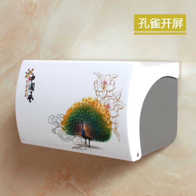 Punching free toilet tissue box plastic bathroom toilet box anti sailor paper box roll paper box storage paper towel rack