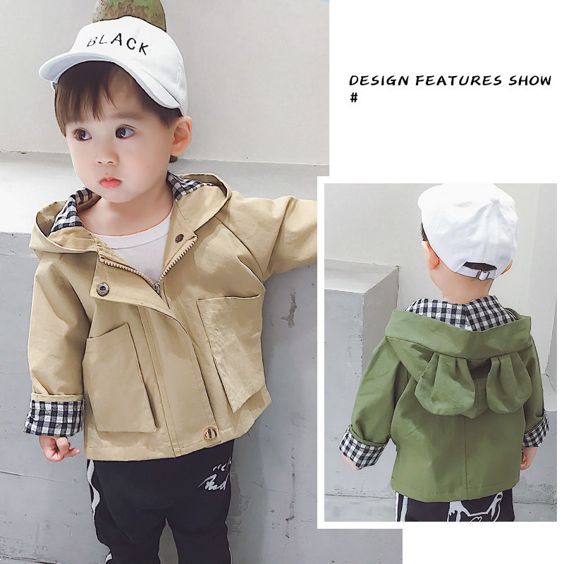 Boy's coat spring and autumn new style children's foreign style autumn windbreaker coat Korean children's Fashion Top