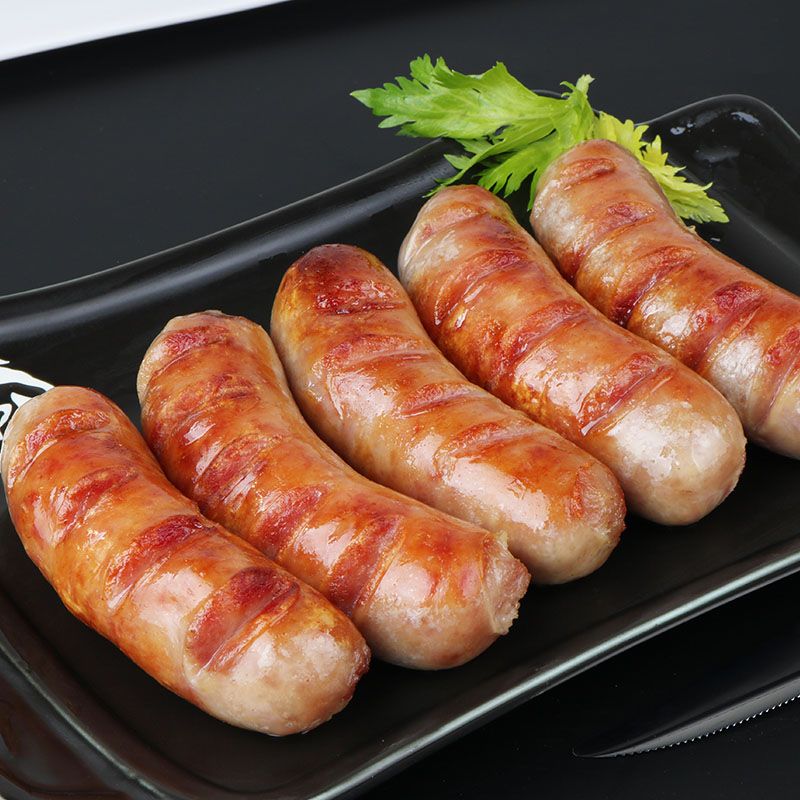纯肉肠20根2.4斤10根1.2斤纯肉台湾火山石烤肠地道肠烧烤肠早餐
