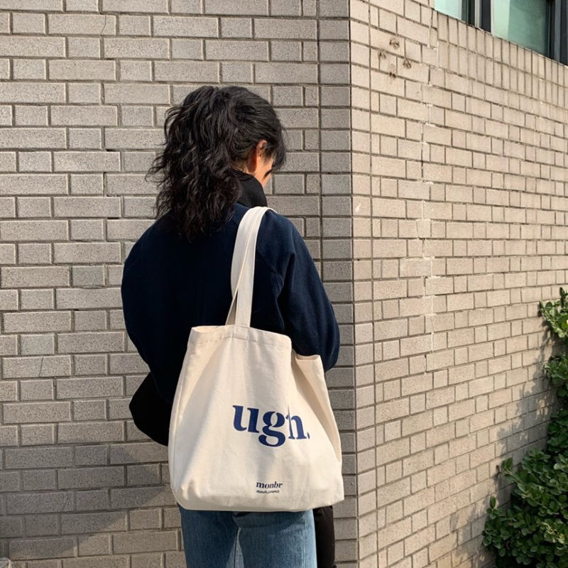 2019 new ins single shoulder canvas bag lazy windbag bag Japanese student canvas bag female messenger