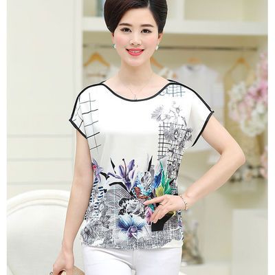 妈妈夏装真丝套装