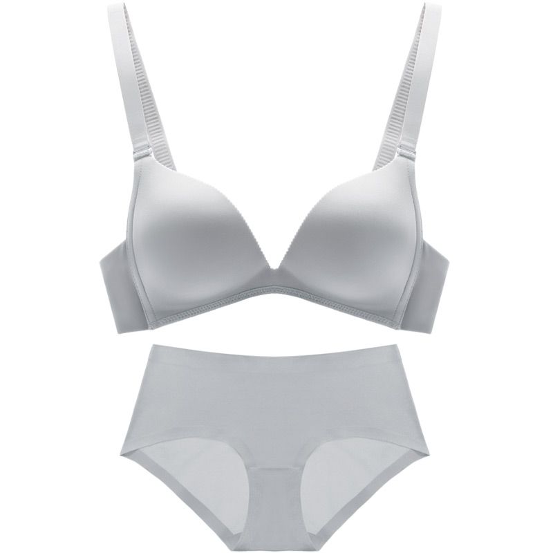 Aishuk seamless steel ring bra female sense Japanese sleep small chest bra triangular cup glossy underwear set