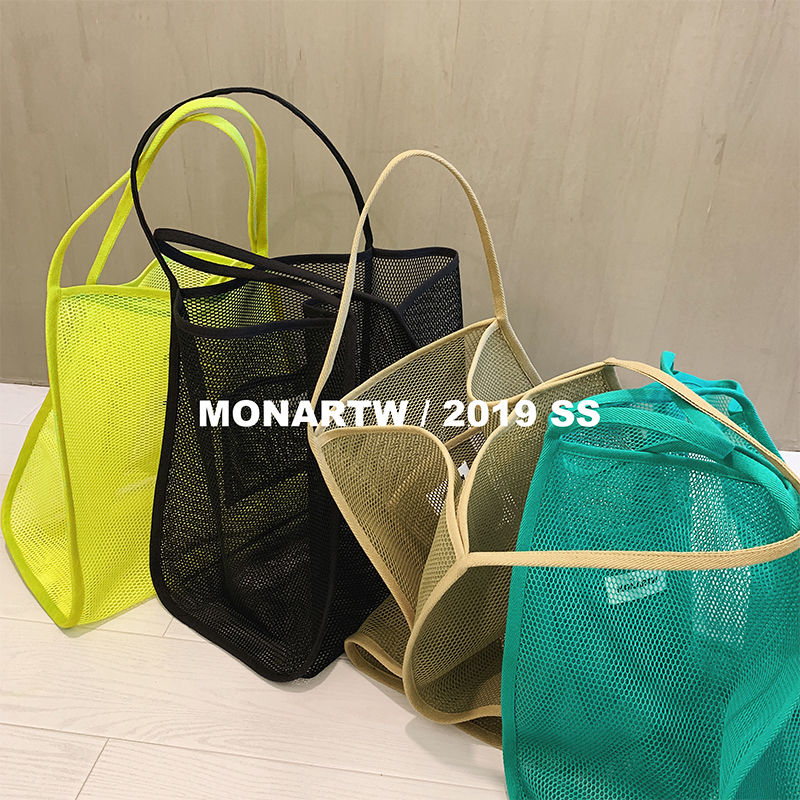 2019 new ins style transparent mesh Single Shoulder Bag Fashion lightweight versatile shopping bag travel large capacity bag