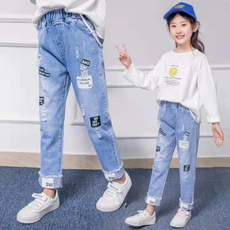 Children's wear spring and autumn new girls' loose jeans