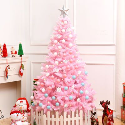 粉色圣诞树套餐家用装饰品摆件1.5米1.8米迷你1.2m挂件LED彩灯挂
