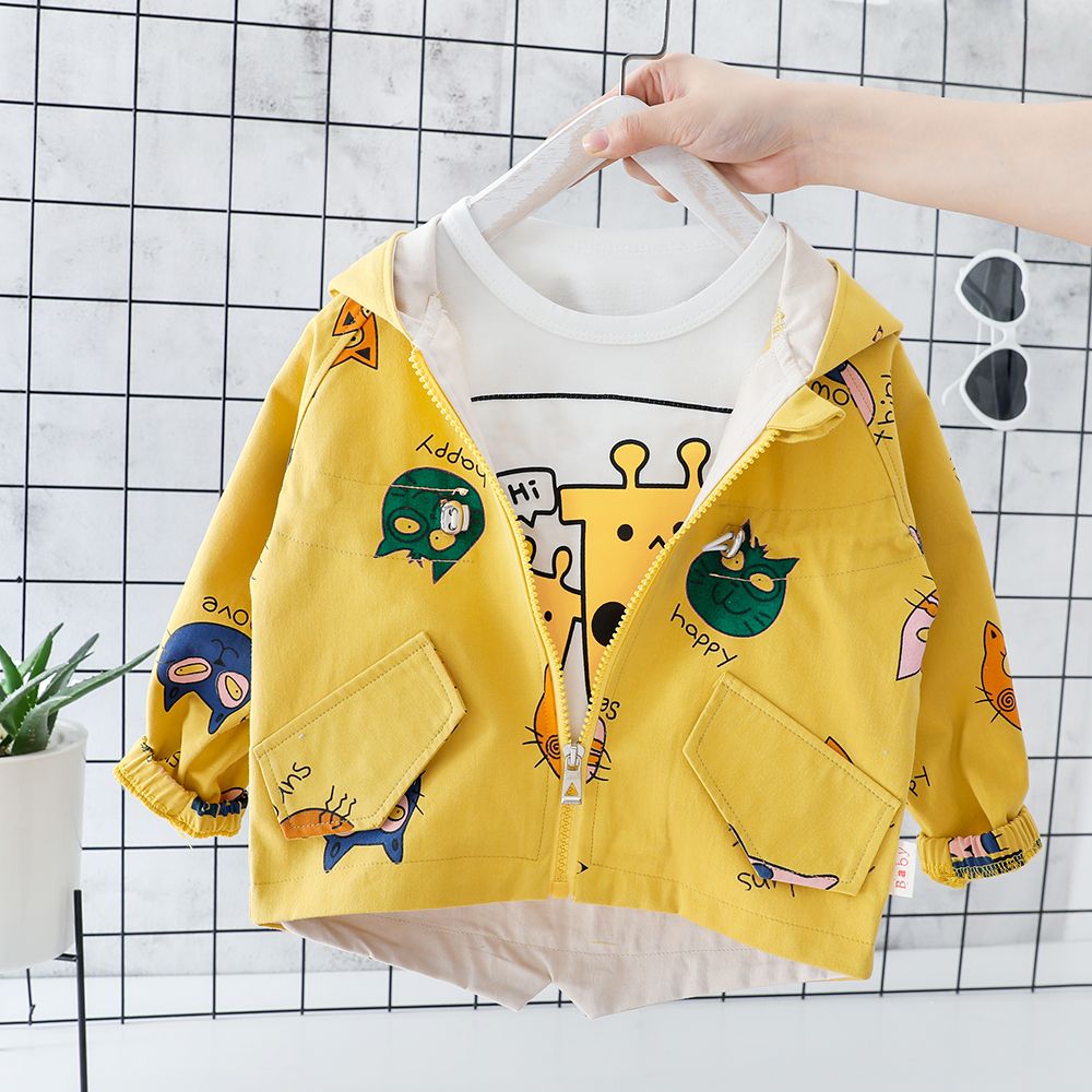 Baby's spring and autumn coat boy's windbreaker jacket girl's top foreign style 0 baby's clothes 1-3 years old trend