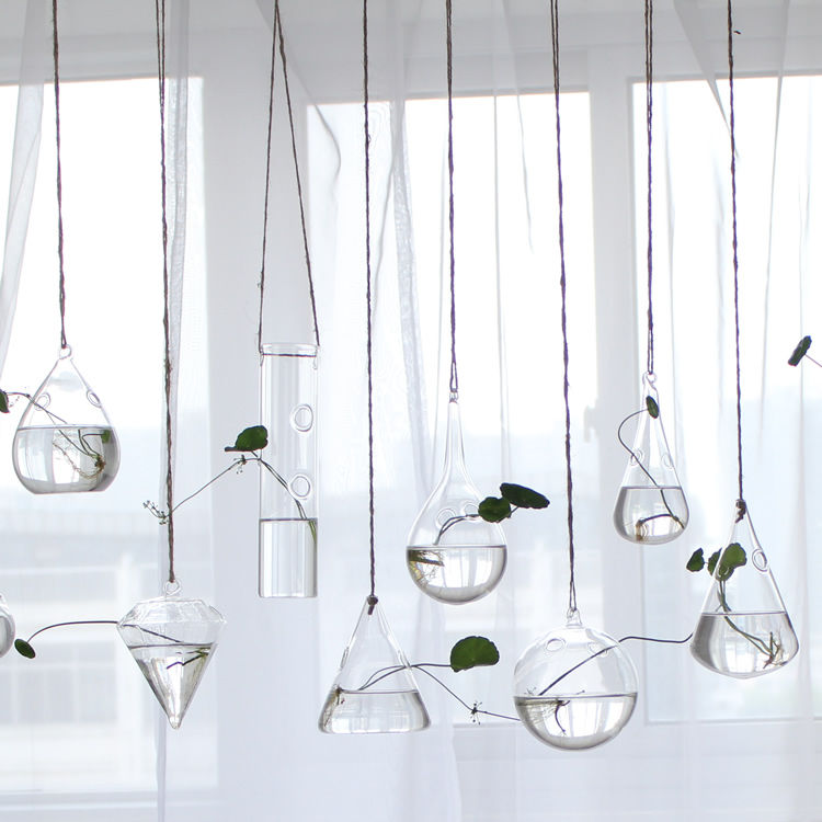 悬挂玻璃花瓶创意透明小号吊瓶水培植物花瓶室内家居装饰瓶小清新