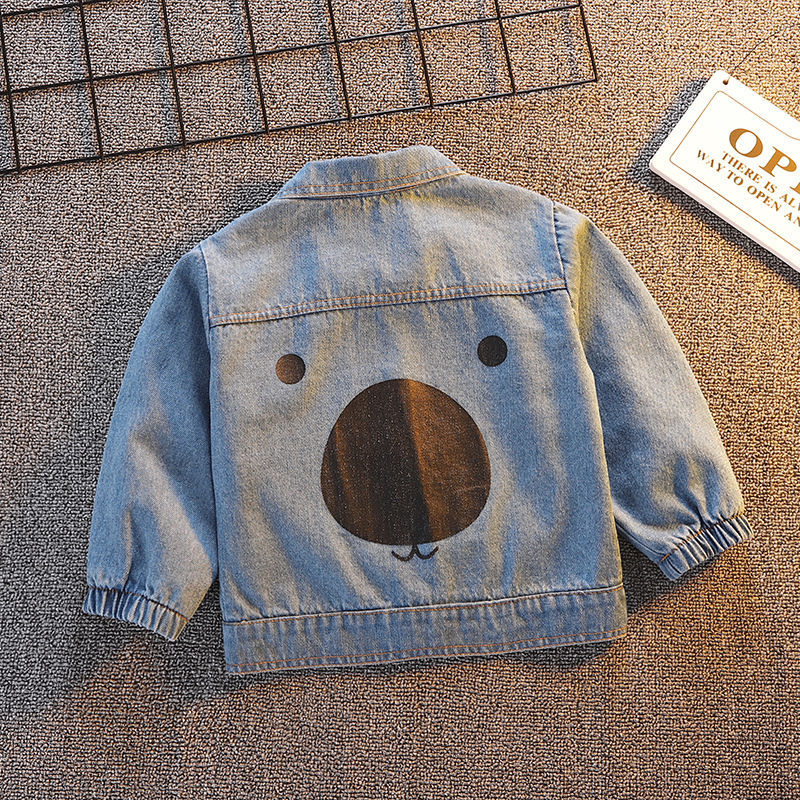 Boy's Denim coat spring and autumn Korean version 2 children's foreign style children's jacket girl's spring baby coat male 1-4 years old