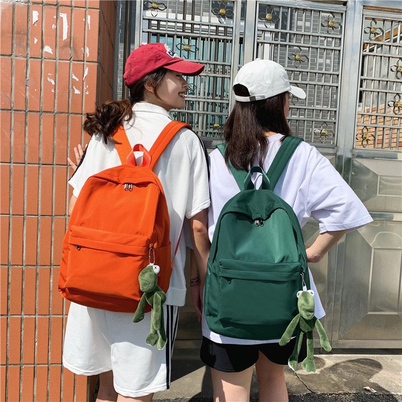 古着感少女書包2020新款簡約韓版高中大學生雙肩包百搭休閒電腦包