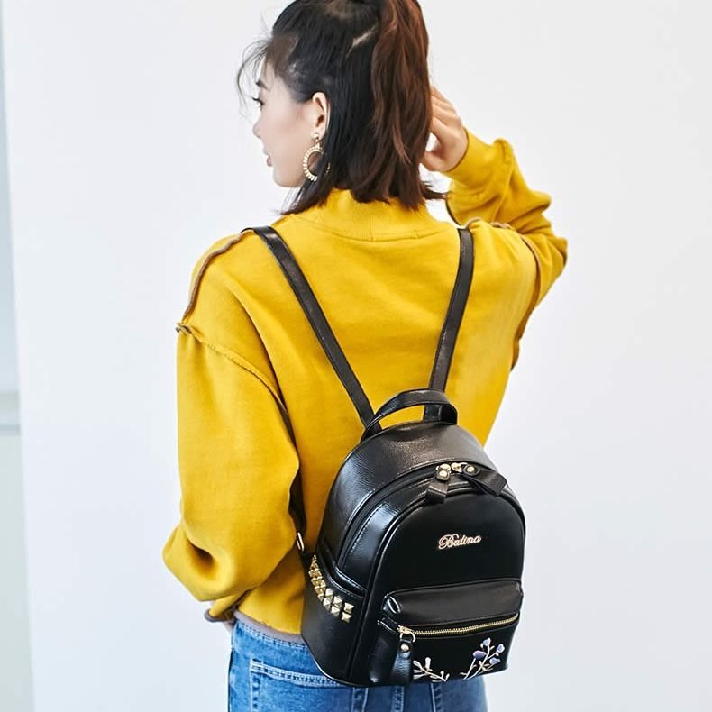 双肩包女2021新款韩版潮时尚百搭pu软皮书包女士小背包女包包2021