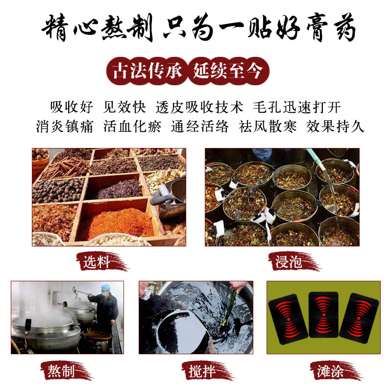 拍1发2 腰椎贴腰腿疼痛坐骨神经骨刺腰间盘突出骨质增生黑膏药贴