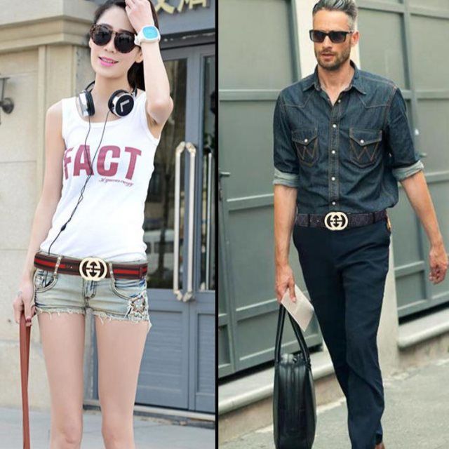 Social youth net red pants belt fast hand G letter male money lady all match leisure student belt Kwai Chao