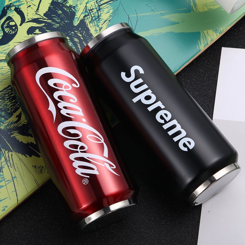 Creative Korean version of pop can straw thermos cup men and women portable personality water cup mini coke bottle