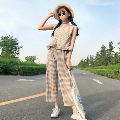 格子套装女夏夏装