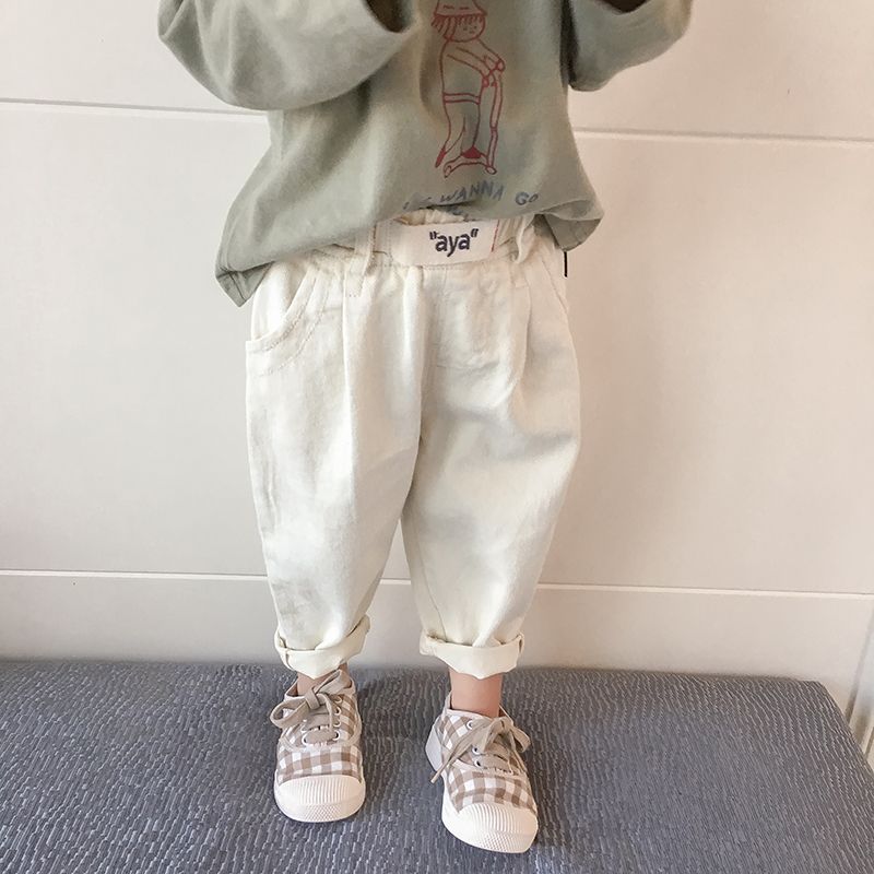 男童休閒褲春秋款長褲2023新款男女寶寶兒童韓版寬鬆小腳褲子童裝
