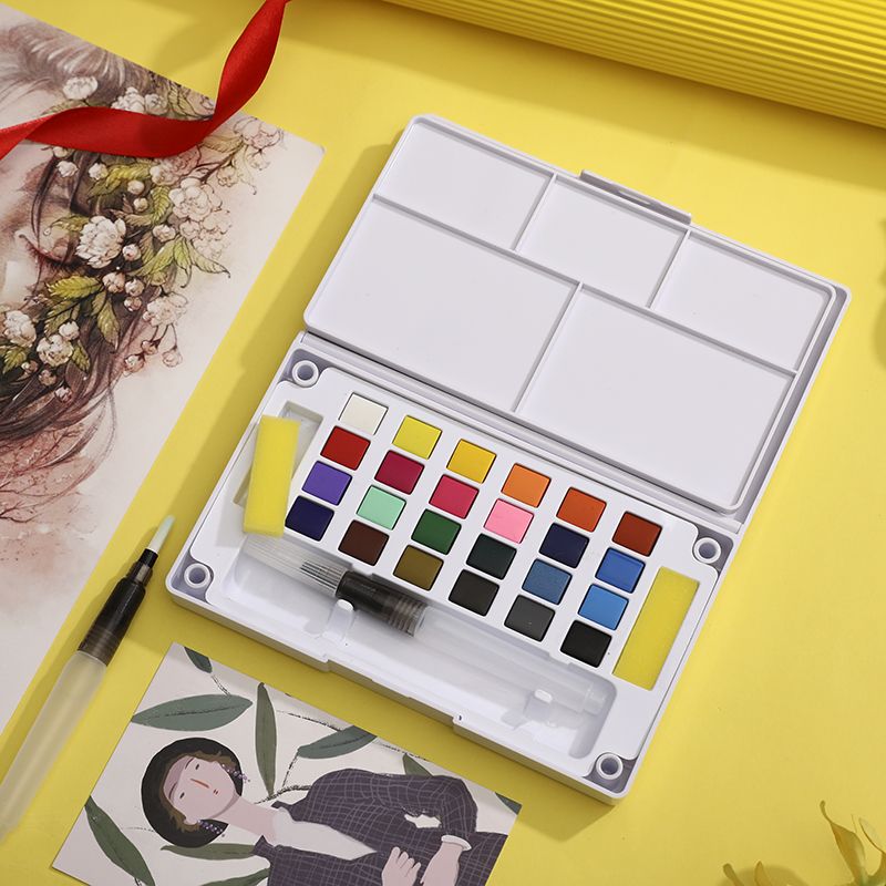 巴洛克系列固体水彩颜料套装美术生用品水粉颜料绘画工具精品盒装