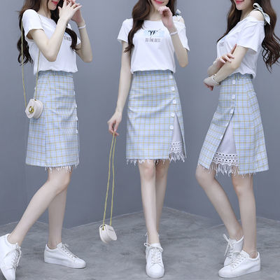 格子套装女夏夏装