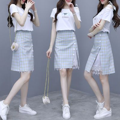 格子套装女夏夏装