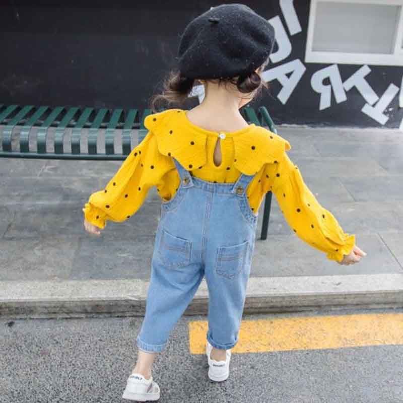 Children's clothing baby girl suit spring and Autumn New Korean children's foreign style little girl jeans two piece set