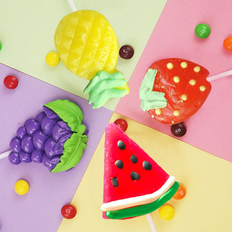 创意三角形造型西瓜棒棒糖48支幼儿园儿童零食糖果水果味硬糖l