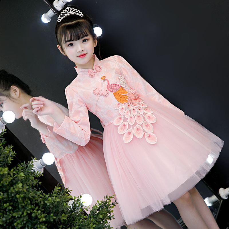 Children's wear girls spring and autumn long sleeve dress autumn and winter foreign style princess skirt
