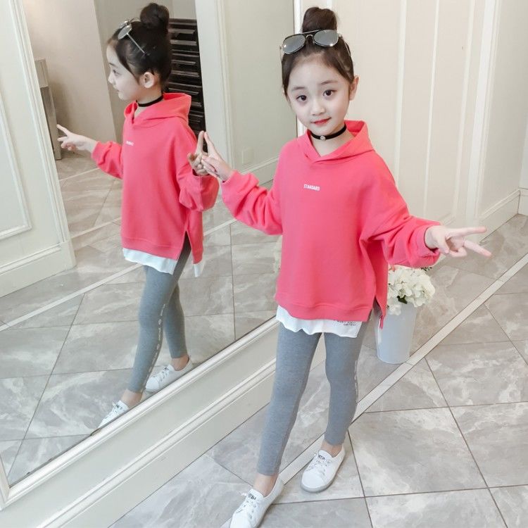 女童春秋款套裝2022新款韓版網紅衣服女孩兩件套兒童衛衣套裝童裝