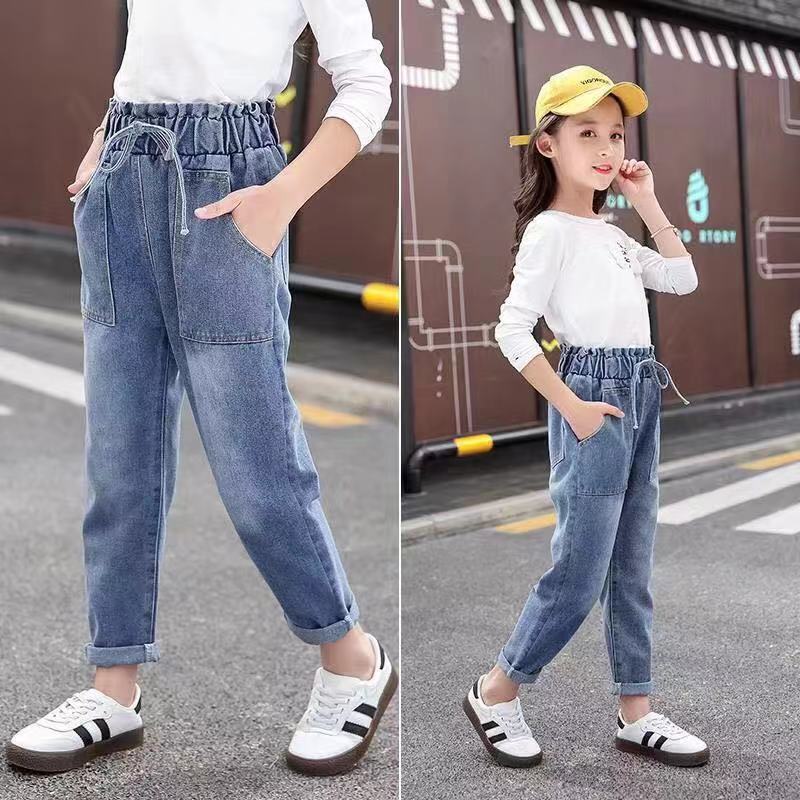 Girls' jeans and trousers children's wear in spring and Autumn