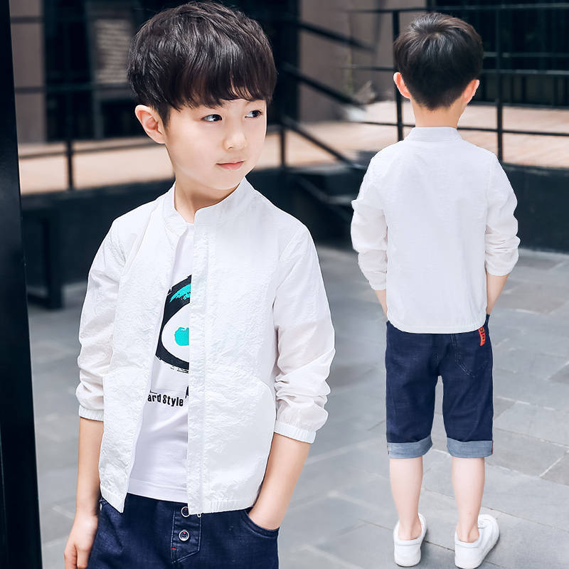 Boys' jackets, children's sun protection clothing, 2022 new summer children's clothing, spring and autumn jackets, big children's Korean version of the thin windbreaker trend
