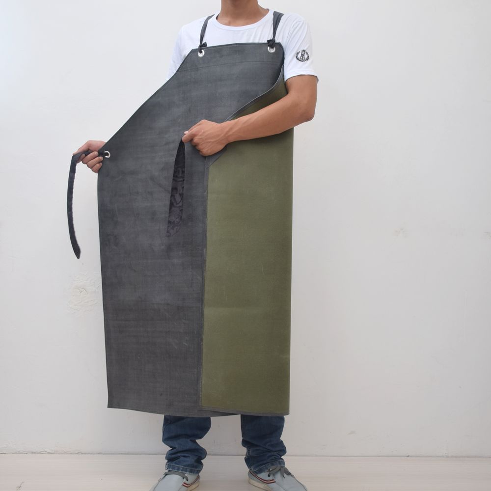 加厚橡胶帆布防水防油耐强酸碱围裙耐磨石材围裙工业防油围裙加长