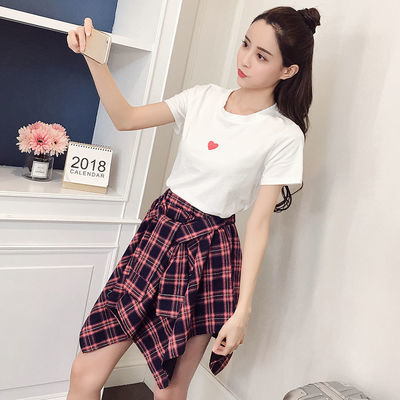格子套装女夏夏装