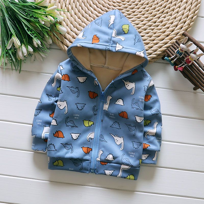 Children's autumn and winter new plush coat Baby Hooded zipper top for boys' jacket and sweater for Korean girls