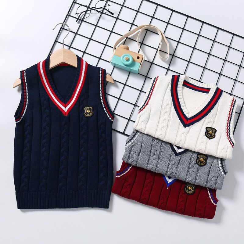 Children's sweater vest Plush waistcoat sweater for boys and girls children's woollen vest