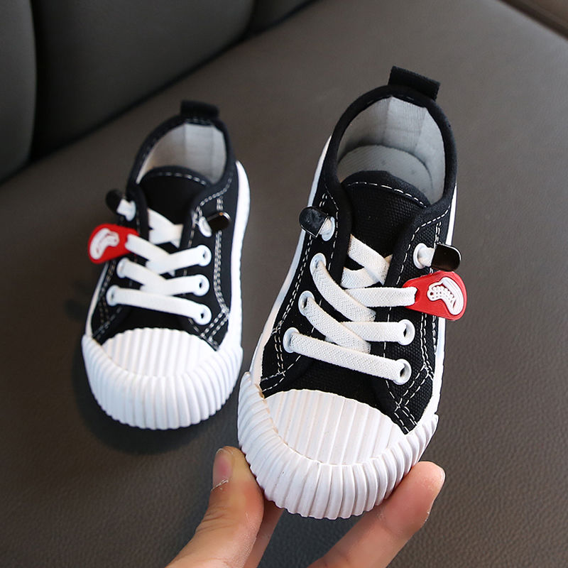 Children's canvas shoes boys and girls little white shoes baby shoes kindergarten biscuit shoes autumn and winter children's ball shoes fashion