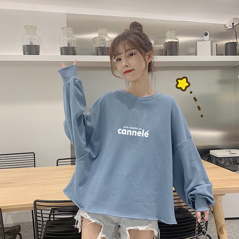 Early autumn new thin sweater women loose Korean student ins coat head long sleeve BF wind top fashion