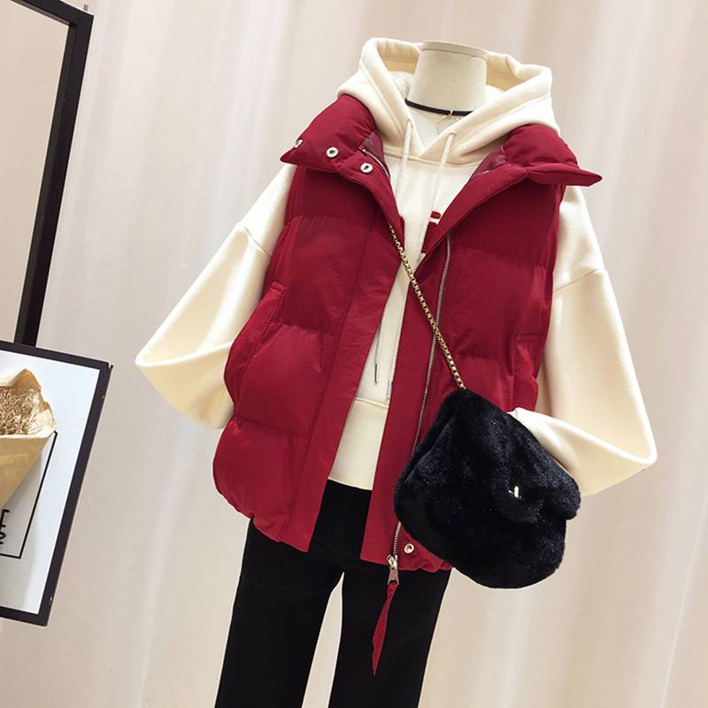 Fat mm large cotton padded jacket waistcoat female short Korean version students can wear loose jacket down cotton shoulder in autumn / winter 2020