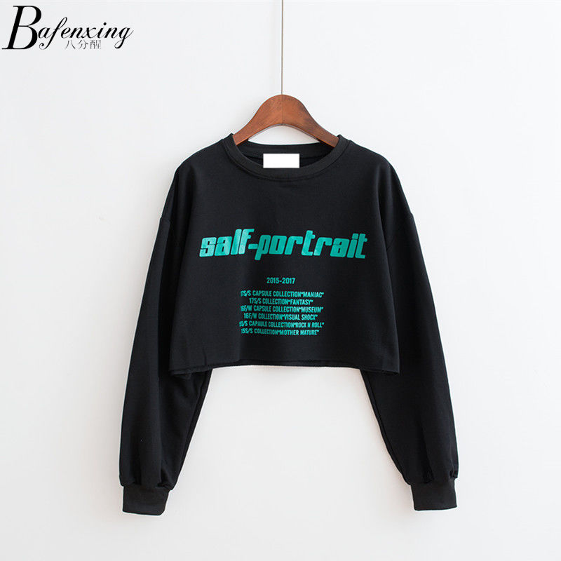 Children's clothing spring and autumn new girl's Korean long sleeve short sweater fashionable top