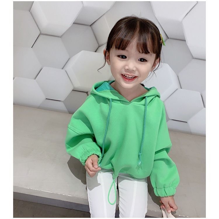 Children's clothing 2020 new Korean version of children's hooded sweater for girls foreign style baby casual children's lovely top fashion