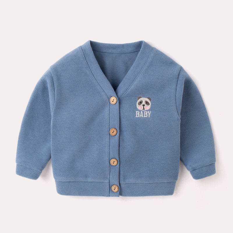 Baby coat autumn 2020 new style foreign style girl's coat 1 year old boy's top spring and autumn baby knitted cardigan