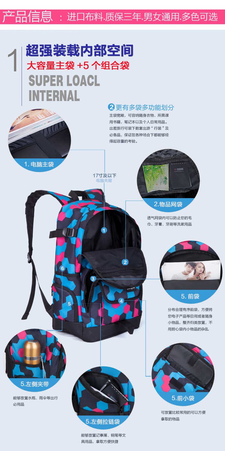 双肩包女2020新款韩版防水旅行背包帆布男大容量初中高中学生书包