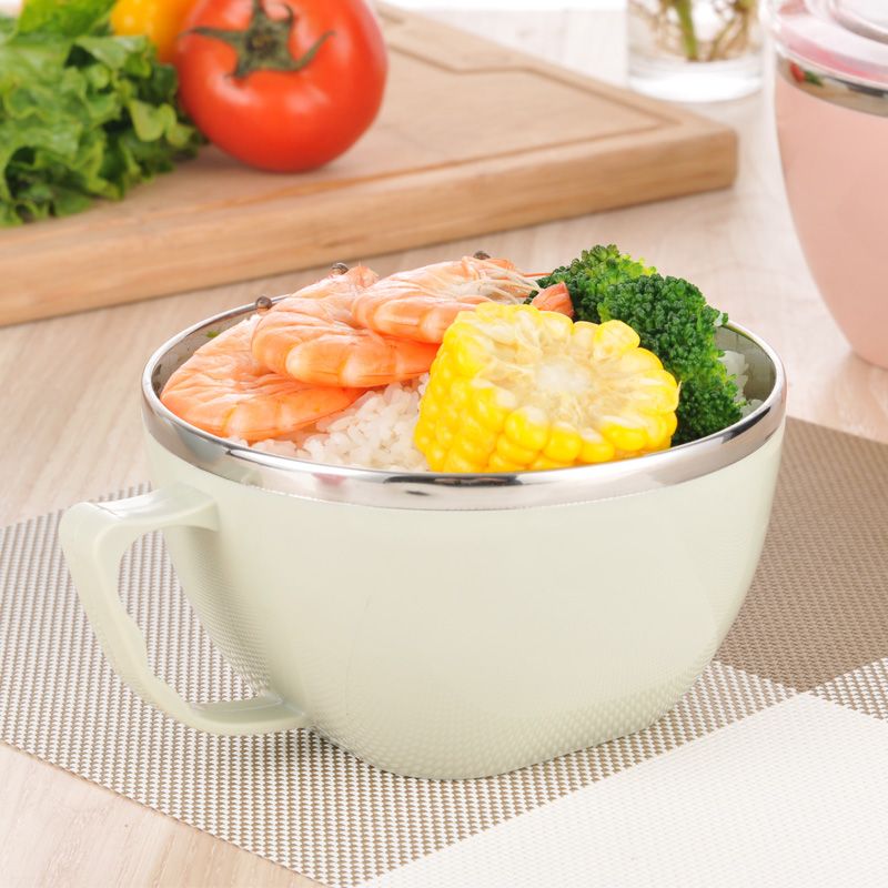 [buy one get one free] stainless steel instant noodles bowl with cover student bowl dormitory instant noodles bowl scald proof lunch box lunch box