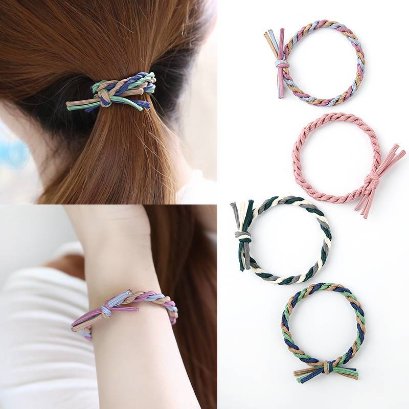 ins风麻花辫子粗头绳韩版简约发绳女扎头发皮筋学生成人发圈发饰