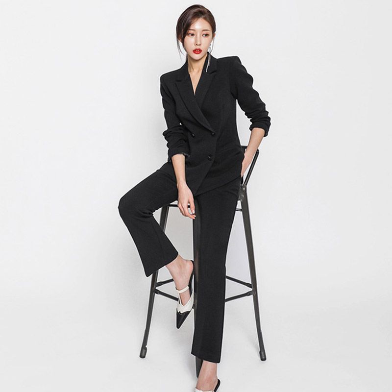 2020 new autumn and winter thickened suit women's Korean temperament slim slim fit ol business suit