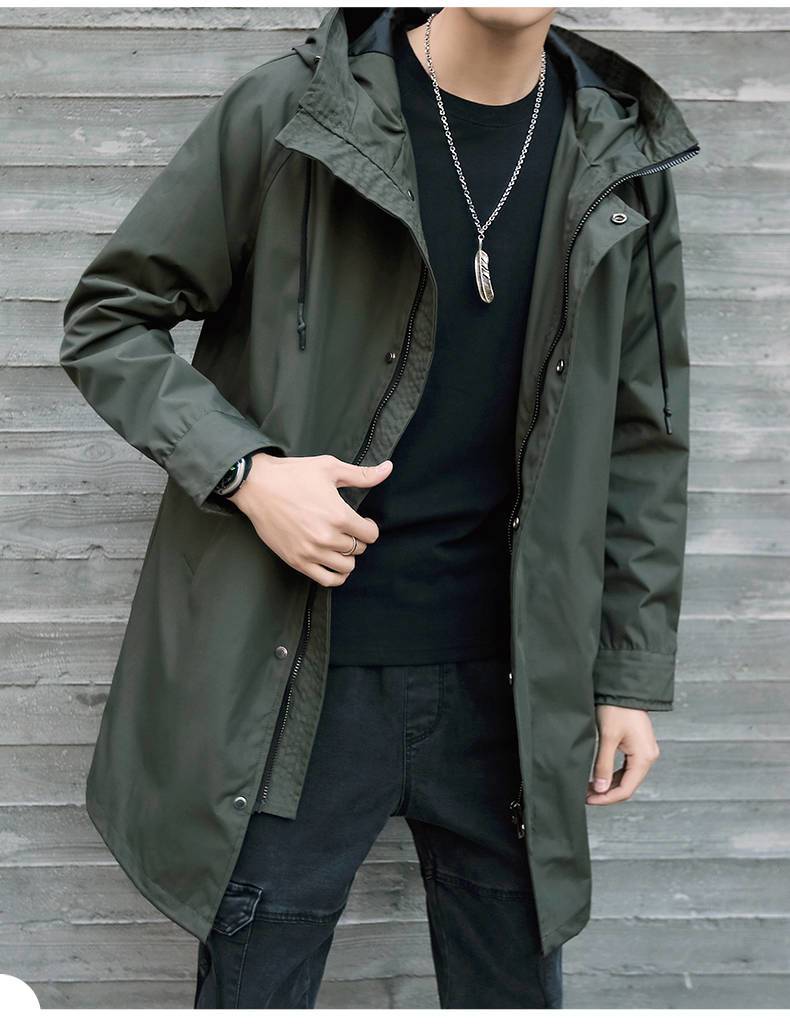 【48小时内发货】【风衣男中长款】潮流英伦风春秋薄款男士长款风衣