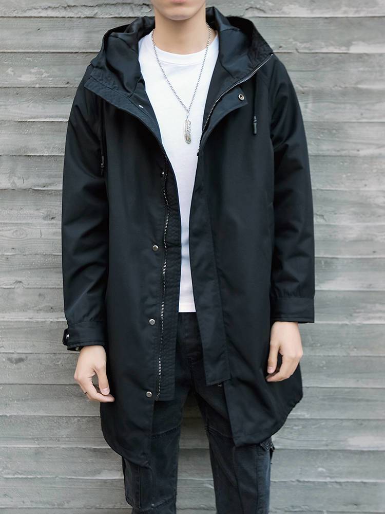 【风衣男中长款】潮流英伦风春秋薄款男士长款风衣韩版休闲修身外套男