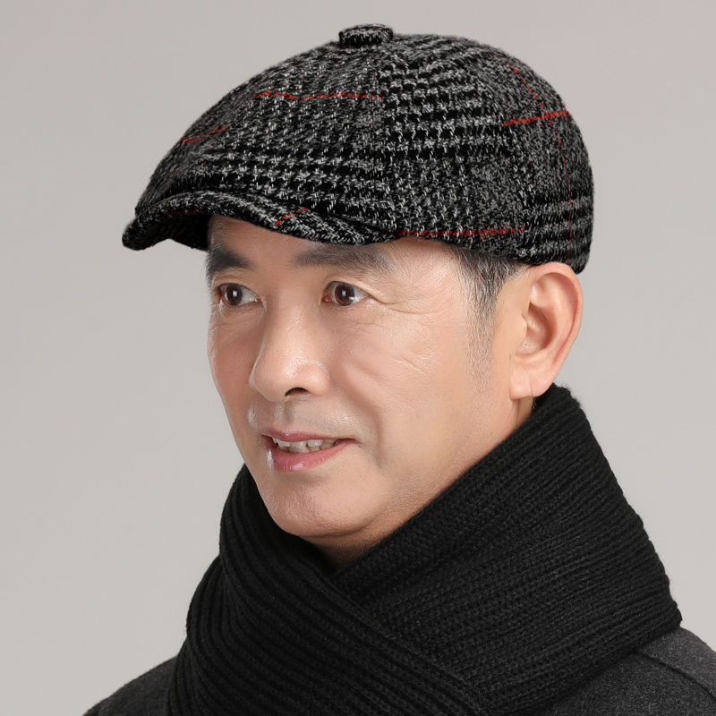 中老年帽子秋季男士中年时尚鸭舌帽秋冬保暖秋洋气老人爷爷八角帽