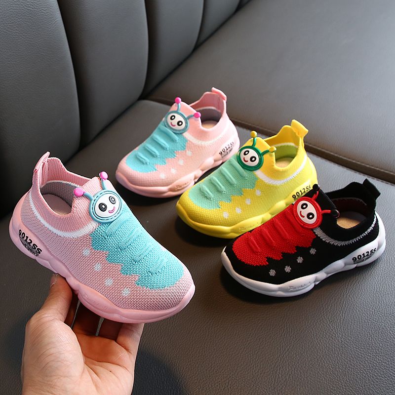 Caterpillar girl's shoes mesh breathable children's sports shoes soft sole baby socks shoes children's net Shoes Boys' shoes