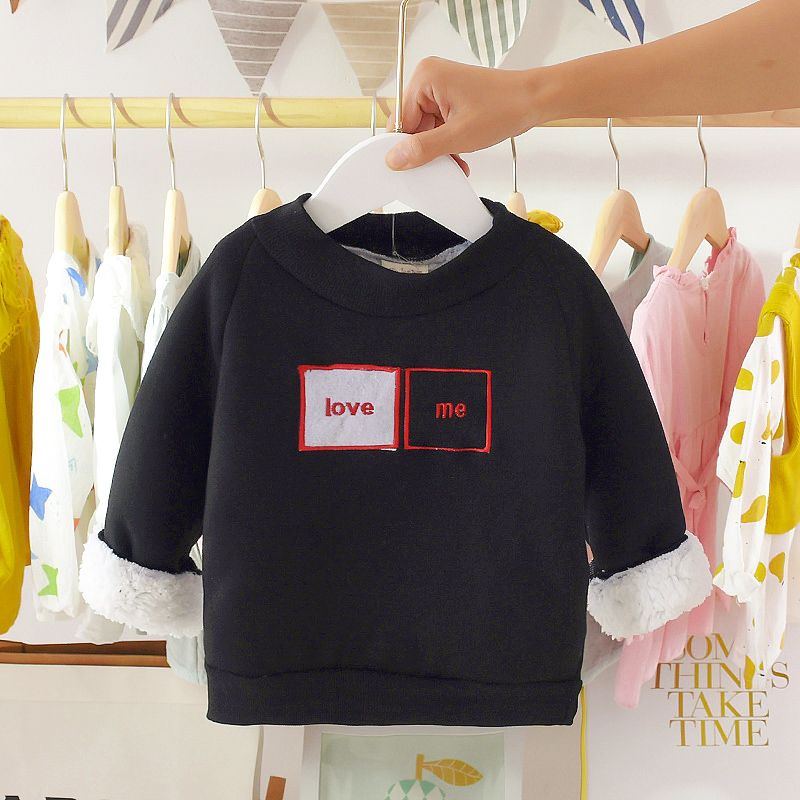 Boys' sweater Plush thickened children's clothes girls' new winter 2018 baby coat baby jacket warm 0-3 years old