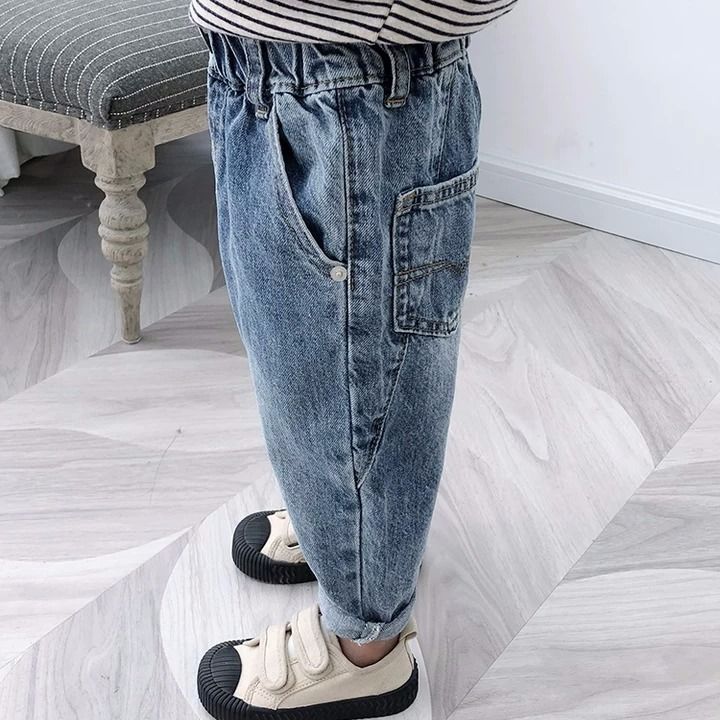 Boys' Plush jeans fall / winter 2020 new baby's versatile foreign style long pants children's casual pants