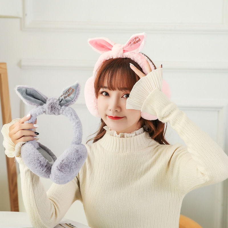 耳套保暖耳罩女冬季韩版可爱学生兔耳朵超大毛绒耳暖耳包耳捂折叠