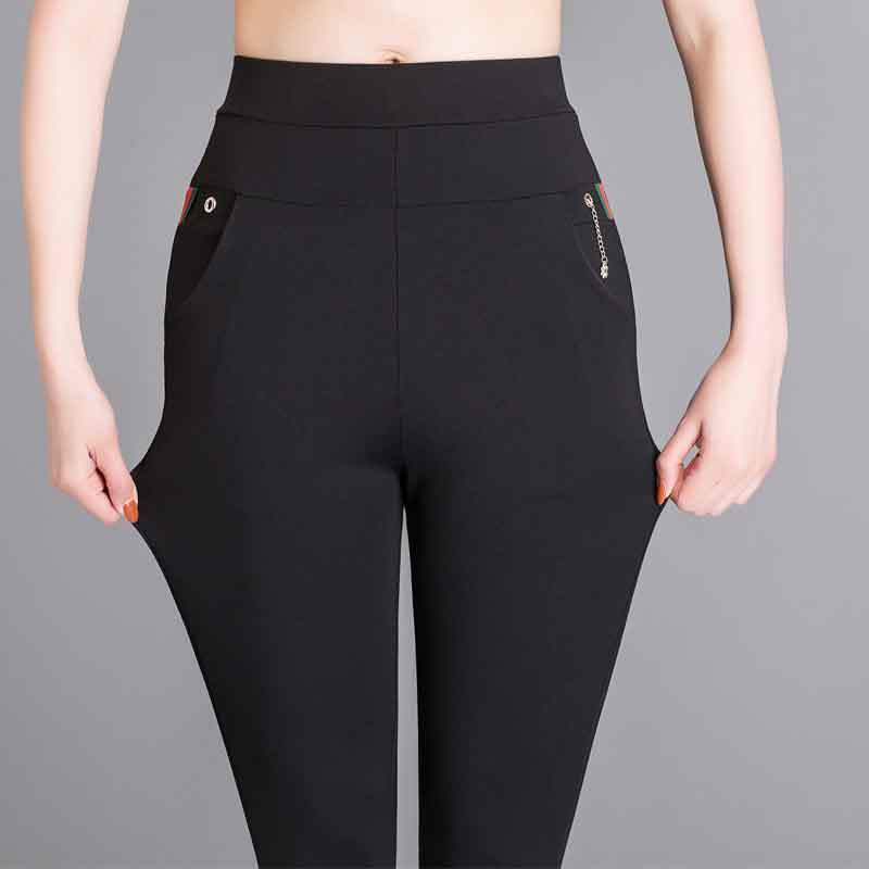 Fall 2020 new style bottom pants women's high waist large size loose and thin black casual straight tube pencil pants